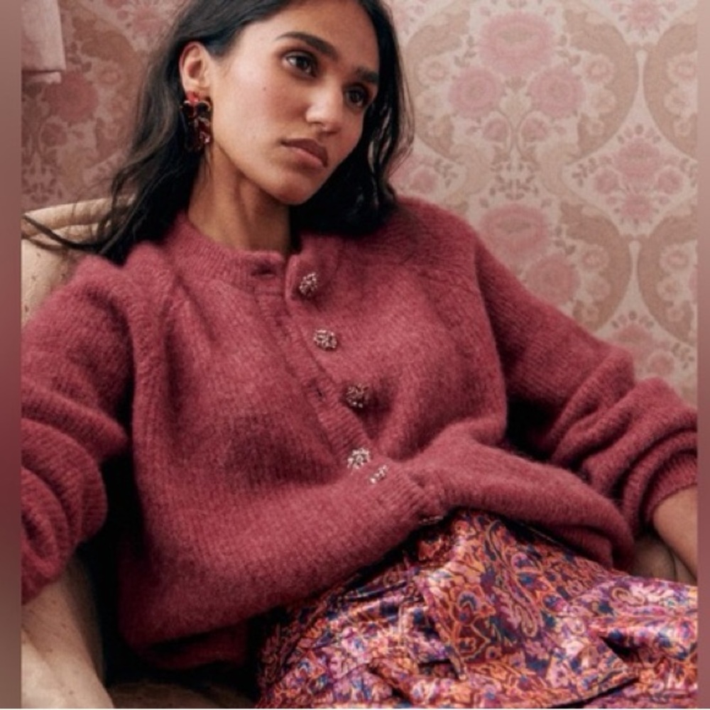 Sézane Othello in Rosewood Jewel Buttons (Size XXS)